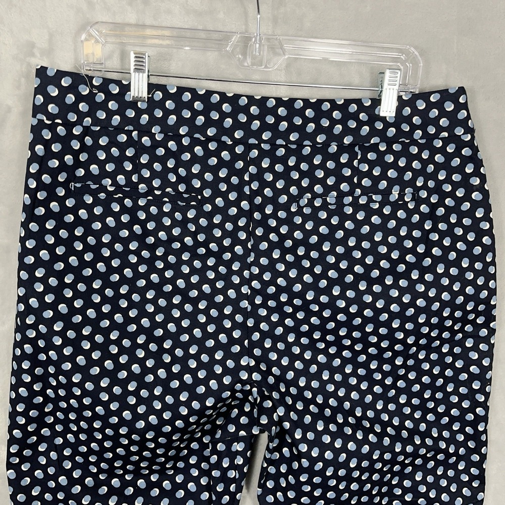 Ann Taylor Trousers Navy Polka Dot Cropped Slim‎ Fit Dress Pants 14 Nautical - Picture 9 of 12